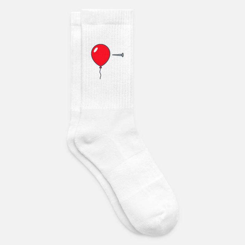• „Pop the Balloon – Bold Graphic Design - Tennissocken - Weiß