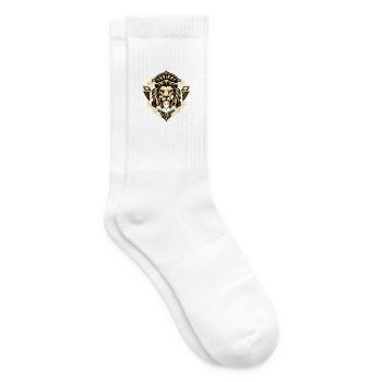 Lion portrait in art deco style - Tennis socks - white - Right