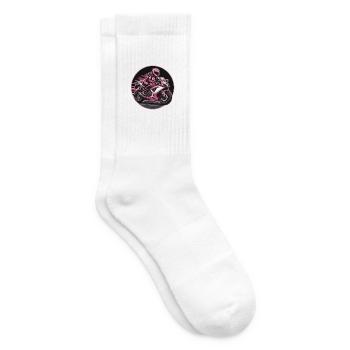 Pink Rider on Sport Motorcycle - Tennis socks - white - Right