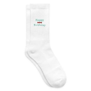 HAPPY BIRTHDAY. HAPPY BIRTHDAY. ANNIVERSARY. - Tennis socks - white - Right