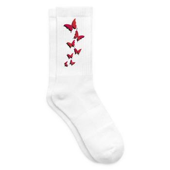 Fliegende Schmetterlinge - fliegende Schmetterlinge - Tennissocken - Weiß - Rechts