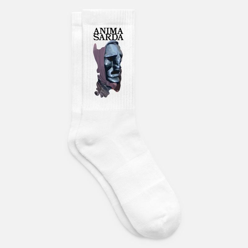 Sardische Maskenfigur - Tennissocken - Weiß