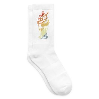 Eisbecher Retro Stil - Tennissocken - Weiß - Rechts