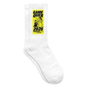 Game Over Hochzeit 2026 Gelb - Tennissocken - Weiß - Rechts