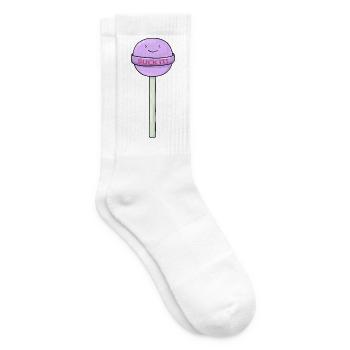 Süßer Lollipop mit Spruch Lustiges Cartoon Design - Tennissocken - Weiß - Rechts