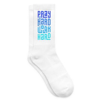 Pray Hard Work Hard - Tennis socks - white - Right