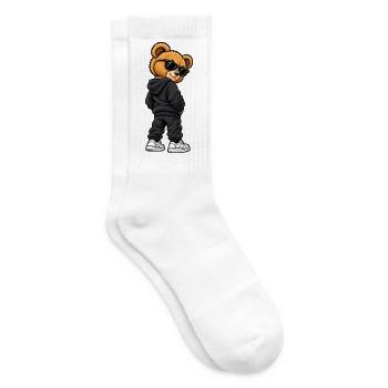 Gangster Teddy im lässigen Streetwear Look - Tennissocken - Weiß - Rechts