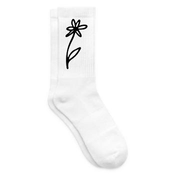 Blume - Tennissocken - Weiß - Rechts