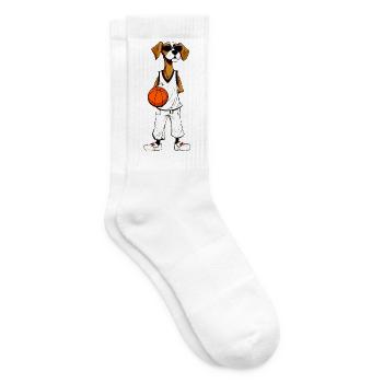 Basketball Hund - Tennissocken - Weiß - Rechts