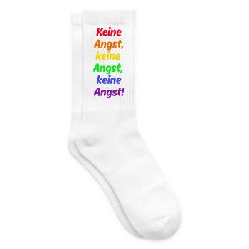 KEINE ANGST, MUT GEGEN RECHTS, WIDERSTAND, FCK NZS - Tennissocken - Weiß - Rechts