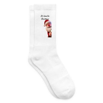 Festlicher Weihnachtsmann mit leuchtendem Bart - Tennissocken - Weiß - Rechts