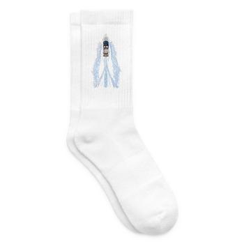 TopAnsicht Jacht mit Wasserwirbel - Tennissocken - Weiß - Rechts