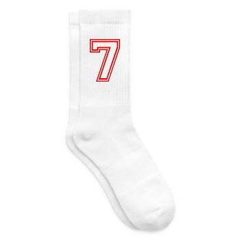 NUMBER SIEBEN 7 LUCKY NUMBER SEVEN RETRO STYLE - Tennissocken - Weiß - Rechts