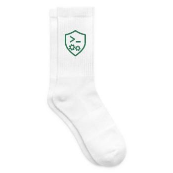 Code Schild mit Zahnrädern - Tennissocken - Weiß - Rechts