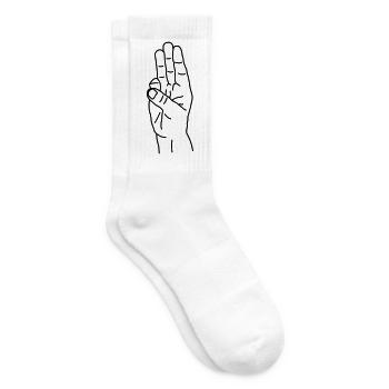 Hand gesture suppression Hunger games - Tennis socks - white - Right