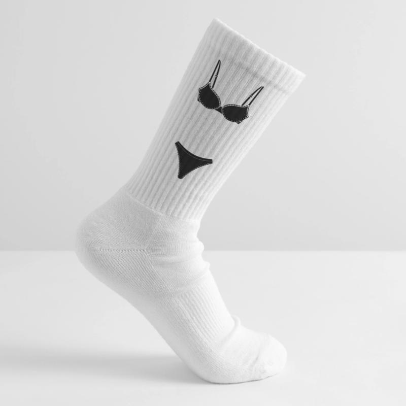 Dessous- oder Bekini-Logo für Geschäft oder Marktstand Tennissocken