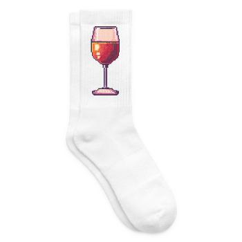 Pixel Weinglas Retro - Tennissocken - Weiß - Rechts