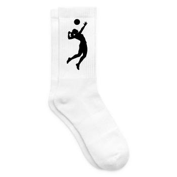 Volleyballerin Silhouette Volleyball - Tennissocken - Weiß - Rechts