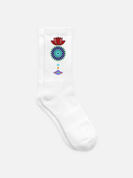 Blühender Mandala Hänger - Tennissocken - Weiß