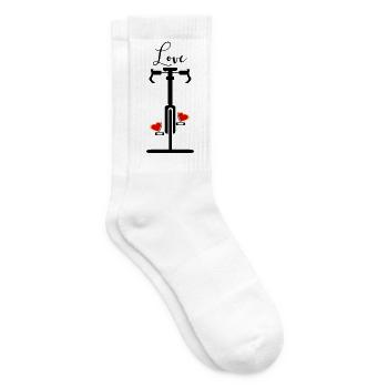 Cœur d’amour pour le cyclisme - Chaussettes de tennis - blanc - Droite