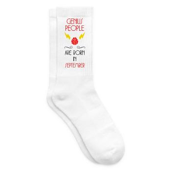 The Genies were born in September Humour - Tennis socks - white - Right