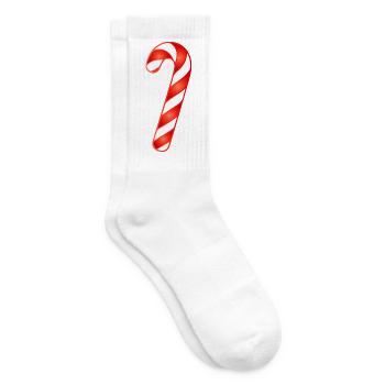 Rot weiße Zuckerstange zu Weihnachten  - Tennissocken - Weiß - Rechts