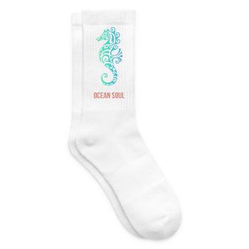 Ocean Soul – Seepferdchen Meeresmotiv - Tennissocken - Weiß - Rechts