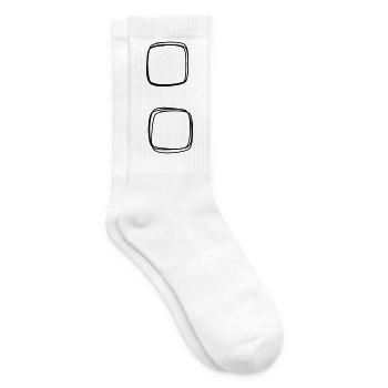 Doppelpunkt handgezeichnet - Tennissocken - Weiß - Rechts