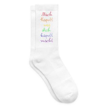 DIE WÜRDE DES MENSCHEN IST UNANTASTBAR REGENBOGEN - Tennissocken - Weiß - Rechts