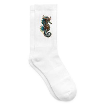 Wikinger-Seepferdchen - Tennissocken - Weiß - Rechts