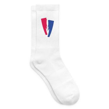 Farbduett aus Rot und Blau - Tennissocken - Weiß - Rechts