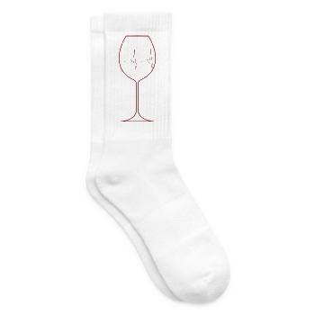 Weinglas mit Puls - Tennissocken - Weiß - Rechts