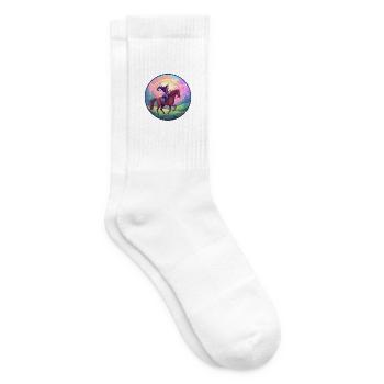 Imaginative fairy on horse - Tennis socks - white - Right