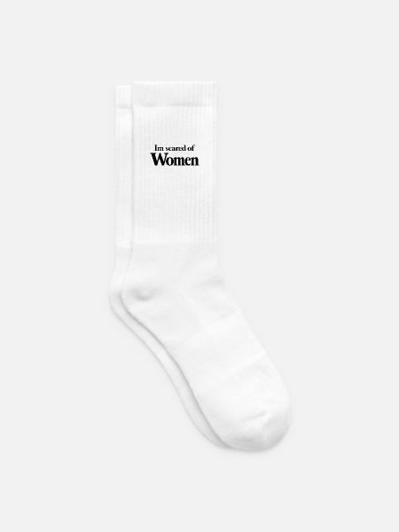 ScaredOfWomen - big print - Tennissocken - Weiß