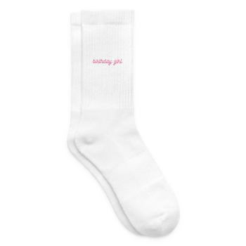 Birthday Girl in rosa Schrift - Girlie & Feminin - Tennissocken - Weiß - Rechts