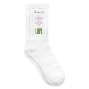 Daisy Puzzle Love Pattern - Tennis socks - white - Right