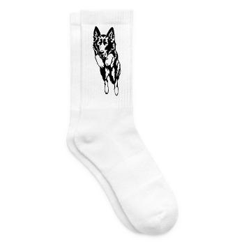 German shepherd dog - Tennis socks - white - Right