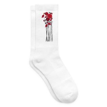 Pebble Flowers Illustration - Tennis socks - white - Right