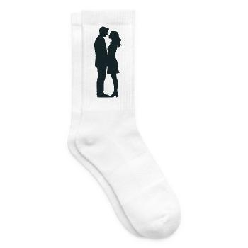 Paar - Cooles Silhouetten-Logo - Tennissocken - Weiß - Rechts