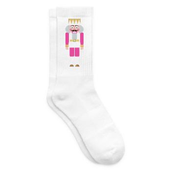 Nutcracker pink decoration Christmas Xmas Christmas - Tennis socks - white - Right