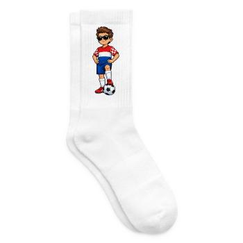 Soccer Boy Croatia Fan Croatian Flag - Tennis socks - white - Right