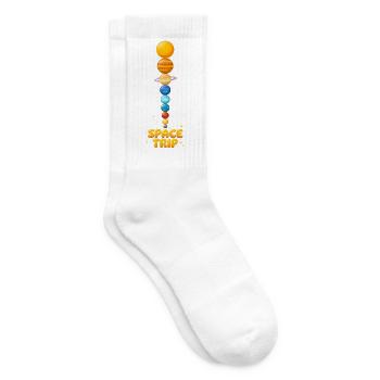 SPACE TRIP - Bunter Planeten Turm - Tennissocken - Weiß - Rechts