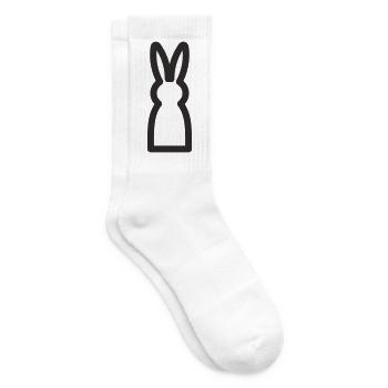 Hase – Minimalistisches Tiermotiv - Tennissocken - Weiß - Rechts