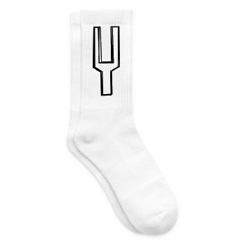 Stimmgabel handgezeichnet - Tennissocken - Weiß - Rechts