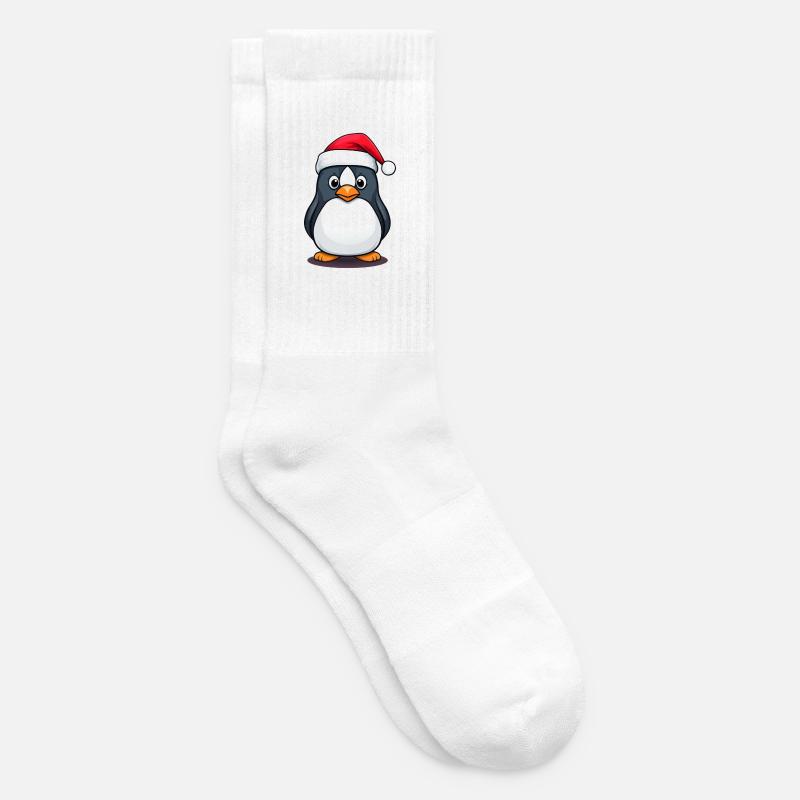 Weihnachtsmann Pinguin - Tennissocken - Weiß