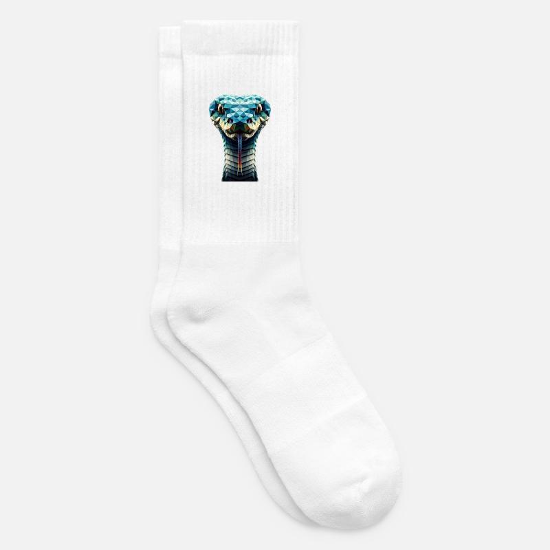 Schlange im Polygon-Stil - Tennissocken - Weiß