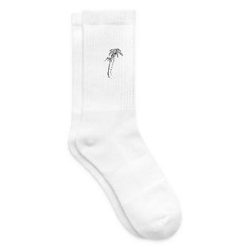 Palmen mit Kokosnuss - Tennissocken - Weiß - Rechts