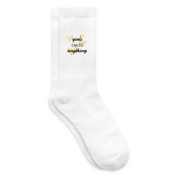 Les filles peuvent tout faire Badge papillon - Chaussettes de tennis - blanc - Droite