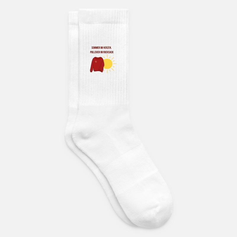 L’été dans le cœur, pull dans le sac à dos - Chaussettes de tennis - blanc