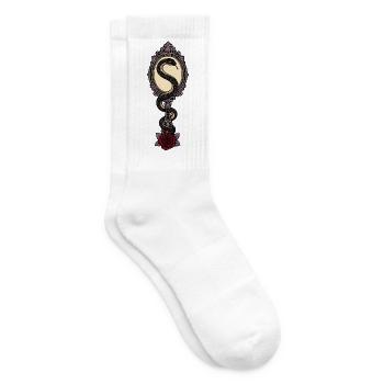 Serpent and Mirror Gothic Rose - Tennis socks - white - Right